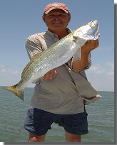 Captaqin John Frankson  With a Port O'Connor 28" 7-1/2 Speckled Trout.