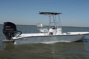 Captain Lynn Smith  Uses A 24 FT. Shallow Sport Fishing Boat, Powerd By A Yamaha 250-HP Four Stroke VMAX Outboard. 